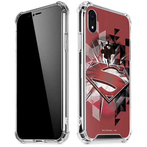 DC Comics Superman Red Pattern iPhone XR Clear Case