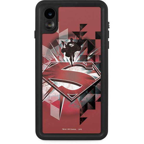 DC Comics Superman Red Pattern iPhone XR Waterproof Case