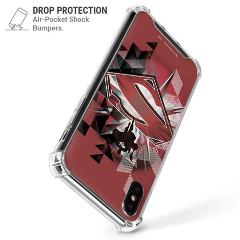 DC Comics Superman Red Pattern iPhone XS Max Clear Case