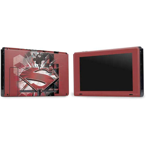 DC Comics Superman Red Pattern Nintendo Switch Bundle Skin