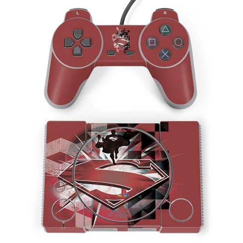 DC Comics Superman Red Pattern PlayStation Classic Bundle Skin