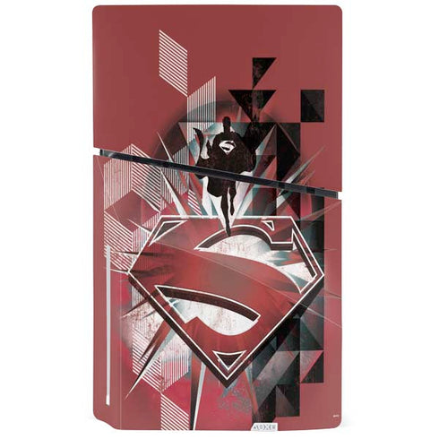 DC Comics Superman Red Pattern PS5 Slim Disk Bundle Skin