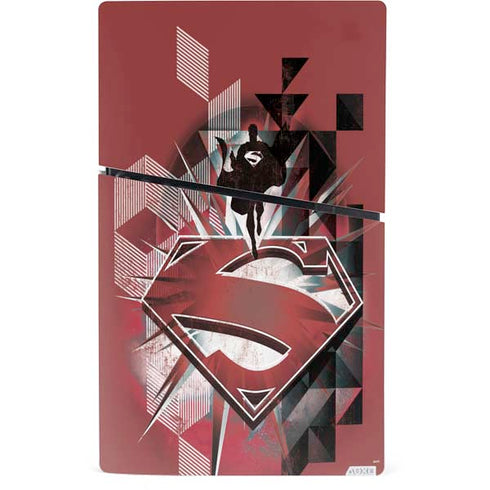 DC Comics Superman Red Pattern PS5 Slim Digital Edition Bundle Skin