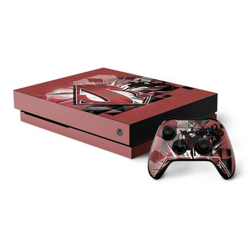 DC Comics Superman Red Pattern Xbox One X Bundle Skin