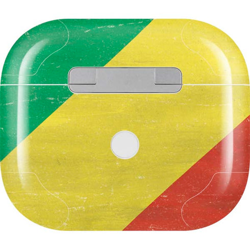 Republic of the Congo Flag Distressed Apple AirPods (3rd Gen 2021) Skin
