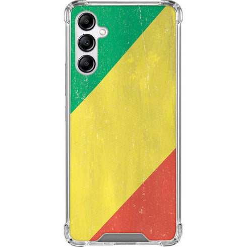 Republic of the Congo Flag Distressed Galaxy A14 5G Clear Case