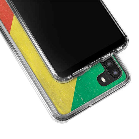 Republic of the Congo Flag Distressed Galaxy A21 Clear Case