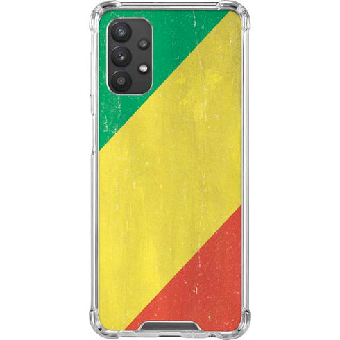 Republic of the Congo Flag Distressed Galaxy A32 5G Clear Case