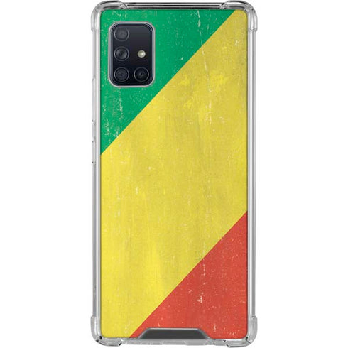 Republic of the Congo Flag Distressed Galaxy A51 5G Clear Case
