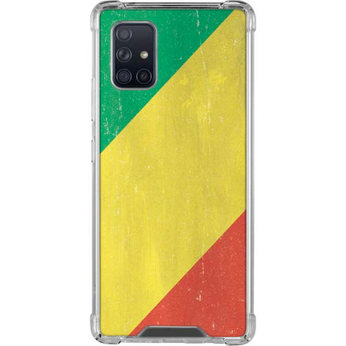 Republic of the Congo Flag Distressed Galaxy A71 5G Clear Case