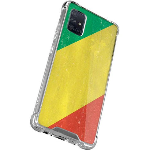 Republic of the Congo Flag Distressed Galaxy A71 5G Clear Case