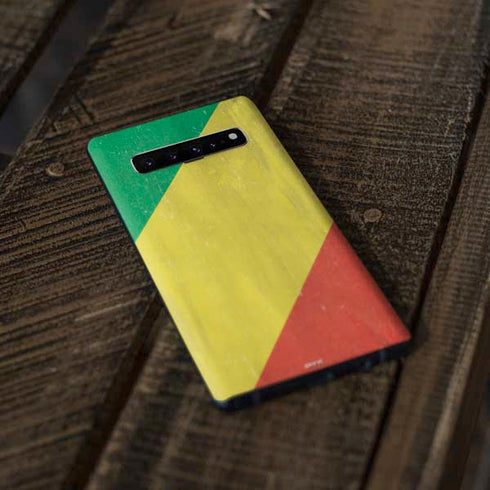 Republic of the Congo Flag Distressed Galaxy S10 Plus Skin