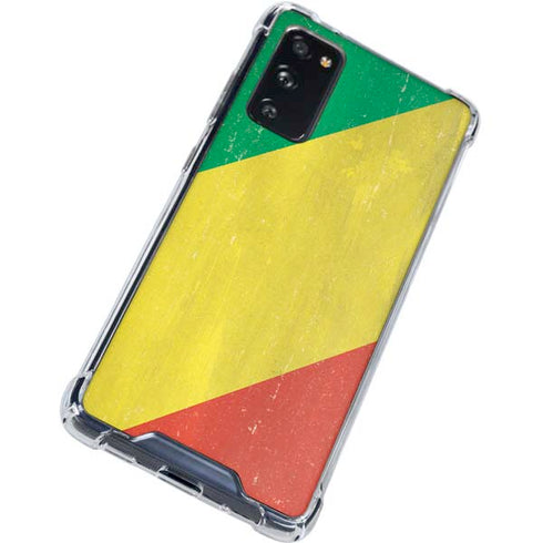 Republic of the Congo Flag Distressed Galaxy S20 FE Clear Case