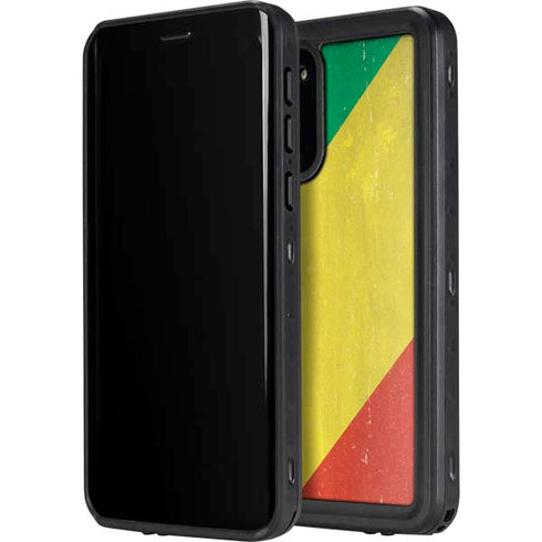 Republic of the Congo Flag Distressed Galaxy S20 Plus Waterproof Case