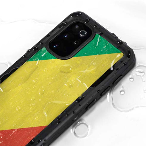 Republic of the Congo Flag Distressed Galaxy S20 Plus Waterproof Case