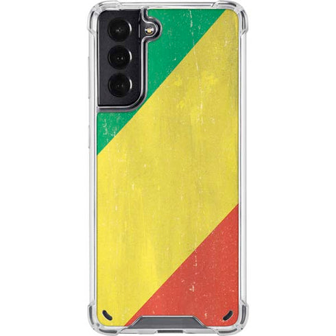 Republic of the Congo Flag Distressed Galaxy S21 5G Clear Case