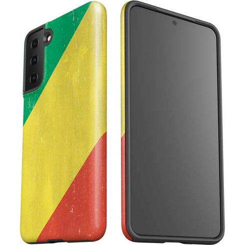 Republic of the Congo Flag Distressed Galaxy S21 Plus 5G Pro Case