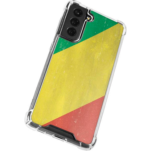 Republic of the Congo Flag Distressed Galaxy S22 Plus Clear Case