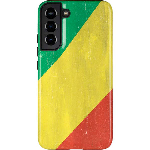 Republic of the Congo Flag Distressed Galaxy S22 Plus Pro Case