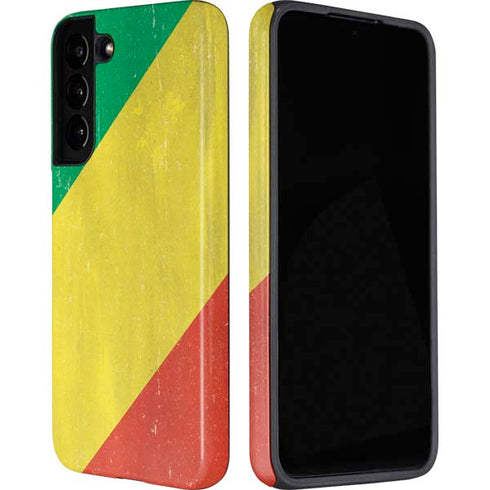 Republic of the Congo Flag Distressed Galaxy S22 Plus Pro Case
