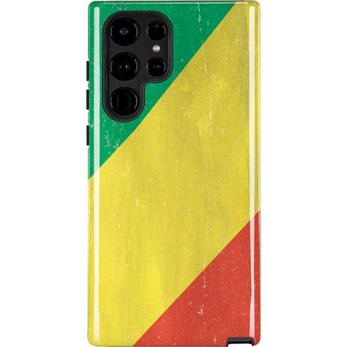Republic of the Congo Flag Distressed Galaxy S22 Ultra Pro Case