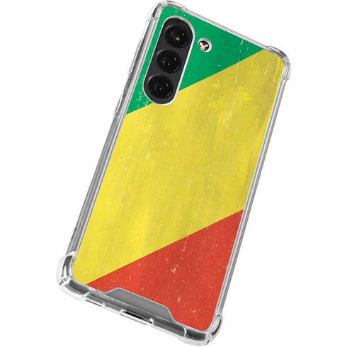 Republic of the Congo Flag Distressed Galaxy S23 Clear Case