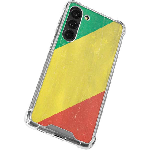 Republic of the Congo Flag Distressed Galaxy S23 Plus Clear Case