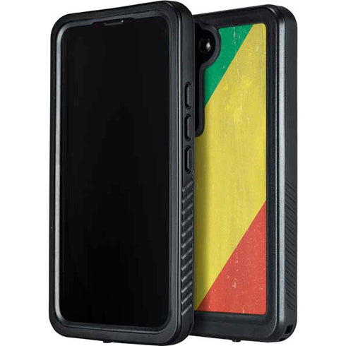 Republic of the Congo Flag Distressed Galaxy S23 Plus Waterproof Case