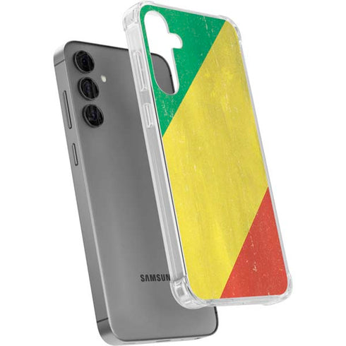 Republic of the Congo Flag Distressed Galaxy S24 Plus Clear Case