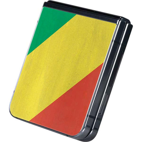 Republic of the Congo Flag Distressed Galaxy Z Flip5 5G Skin