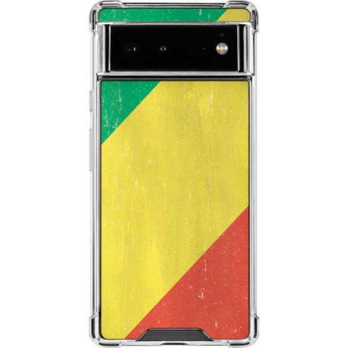Republic of the Congo Flag Distressed Google Pixel 6 Clear Case