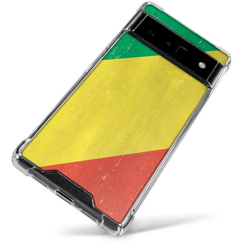 Republic of the Congo Flag Distressed Google Pixel 6 Clear Case