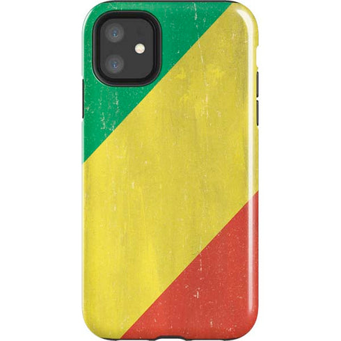 Republic of the Congo Flag Distressed iPhone 11 Impact Case