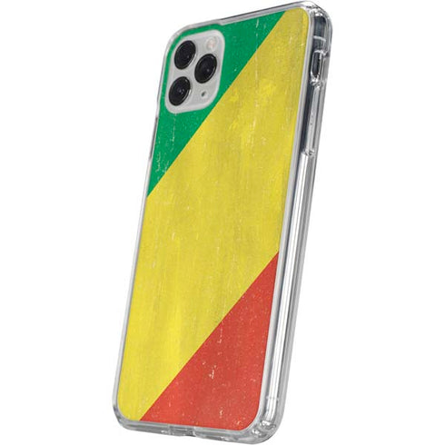 Republic of the Congo Flag Distressed iPhone 11 Pro Clear Case