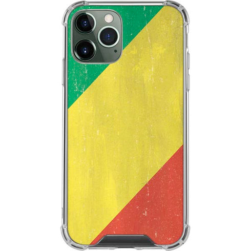 Republic of the Congo Flag Distressed iPhone 11 Pro Max Clear Case