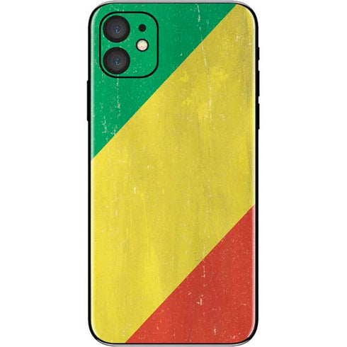 Republic of the Congo Flag Distressed iPhone 11 Skin