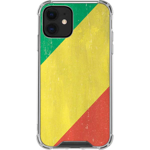 Republic of the Congo Flag Distressed iPhone 12 Mini Clear Case