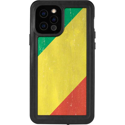 Republic of the Congo Flag Distressed iPhone 12 Pro Waterproof Case