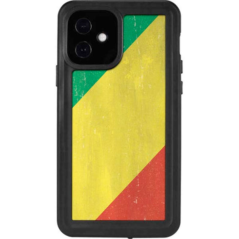 Republic of the Congo Flag Distressed iPhone 12 Waterproof Case