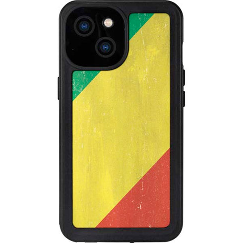Republic of the Congo Flag Distressed iPhone 13 Mini Waterproof Case