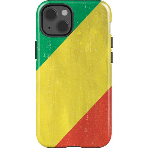 Republic of the Congo Flag Distressed iPhone 15 Impact Case