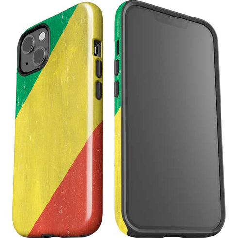 Republic of the Congo Flag Distressed iPhone 15 Impact Case