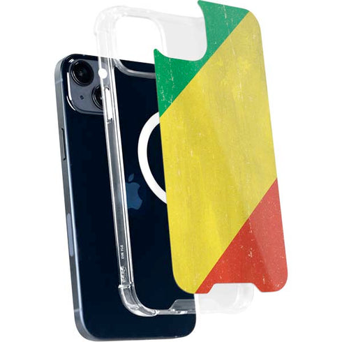 Republic of the Congo Flag Distressed iPhone 15 Plus MagSafe Case