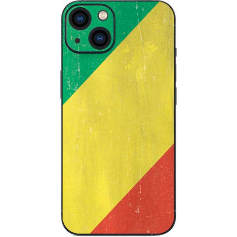Republic of the Congo Flag Distressed iPhone 15 Plus Skin