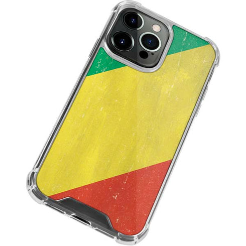 Republic of the Congo Flag Distressed iPhone 15 Pro Clear Case