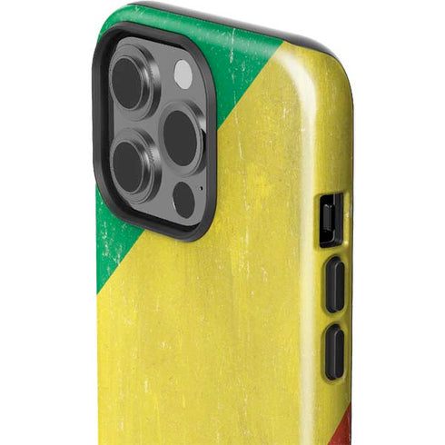 Republic of the Congo Flag Distressed iPhone 14 Pro Impact Case