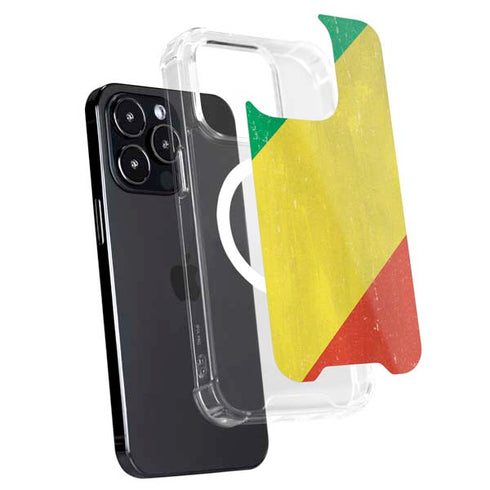 Republic of the Congo Flag Distressed iPhone 15 Pro MagSafe Case