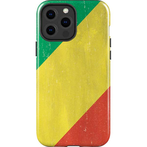 Republic of the Congo Flag Distressed iPhone 14 Pro Max Impact Case
