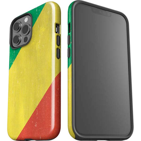 Republic of the Congo Flag Distressed iPhone 14 Pro Max Impact Case