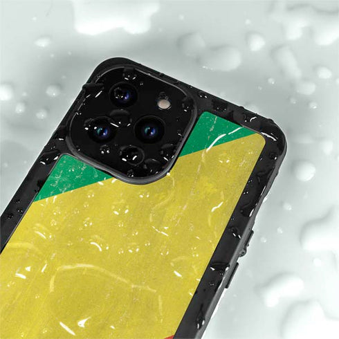 Republic of the Congo Flag Distressed iPhone 14 Pro Max Waterproof Case
